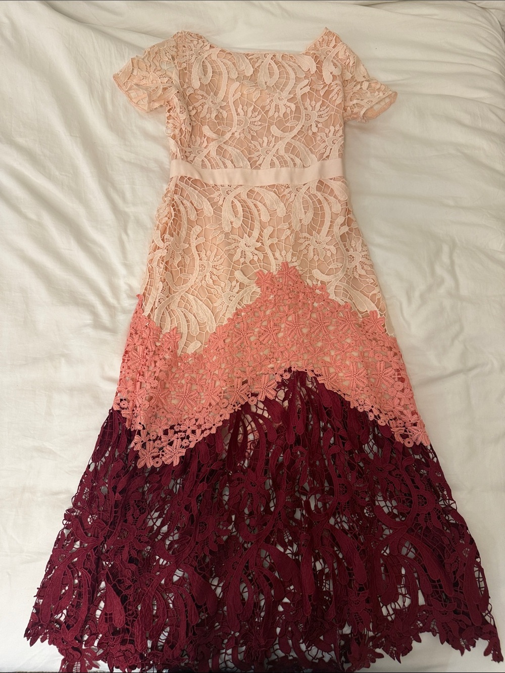 Maje Peach & Blush Lace Dress